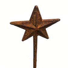 Star 4Ft Plant Pin Bare Metal/Ready to Rust (Pack of 3) - Steel - W10 x H121.9 cm