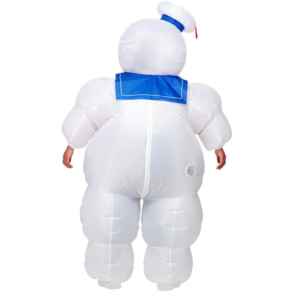 image 1 of Ghostbusters Unisex Adult Stay Puft Inflatable Costume | White | White/Blue/Red | One Size | 1