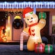 image 2 of Outsunny 8FT Christmas Blow Up Gingerbread Man with Candy Cane for Party