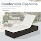 image 4 of Outsunny PE Rattan Sun Lounger, Five-level Adjustable Recliner Bed Chair with Soft Padded Cushion for Patio, Garden, Mixed Brown
