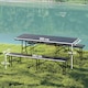 image 5 of Outsunny Folding Picnic Table and Bench Set, Rattan Effect Portable Camping Table and Chairs with Carrying Handles for Indoor Outdoor, Dining, Camping, Picnic, BBQ, Party, Black