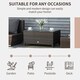 image 6 of Outsunny PE Rattan Coffee Table, Rectangular Outdoor Coffee Table with Tempered Glass Top, 70 KG Capacity for Garden, Balcony, Terrace, Patio, Mixed Brown