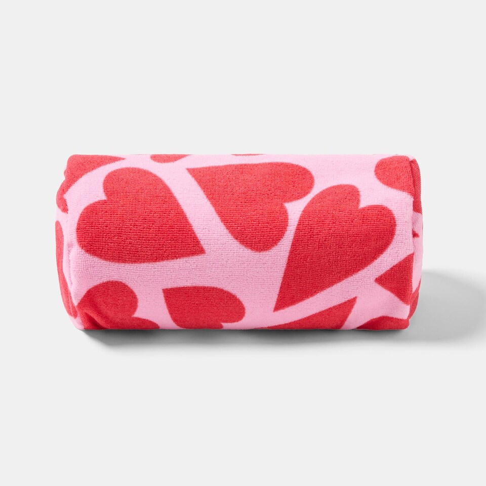 image 1 of OHS Heart Prints Beach Bolster Neck Back Support Pillow