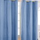 image 1 of Homescapes Cotton Plain Airforce Blue Ready Made Eyelet Curtain Pair - 117 x 137 cm Blue