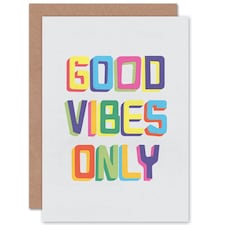 Quote Good Vibes Only Colourful Quote Card