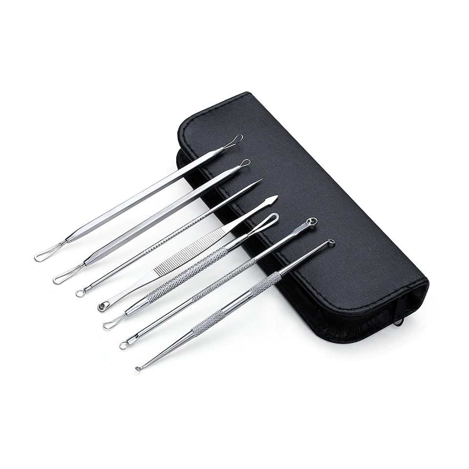 image 1 of Blackhead Remover Set, Pimple Extractor Tool with Case Comedone - 7pcs