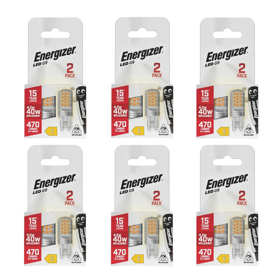 image 1 of Energizer LED G9 470lm 4.2W 2700K (Warm White) Light Bulb - Pack of 12