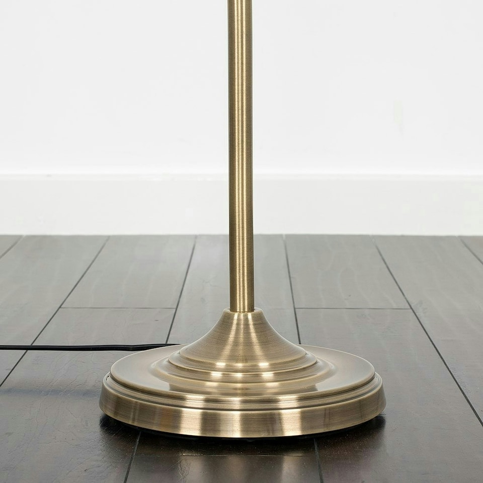 image 1 of ValueLights Traditional Antique Brass Barley Twist Floor Lamp Base