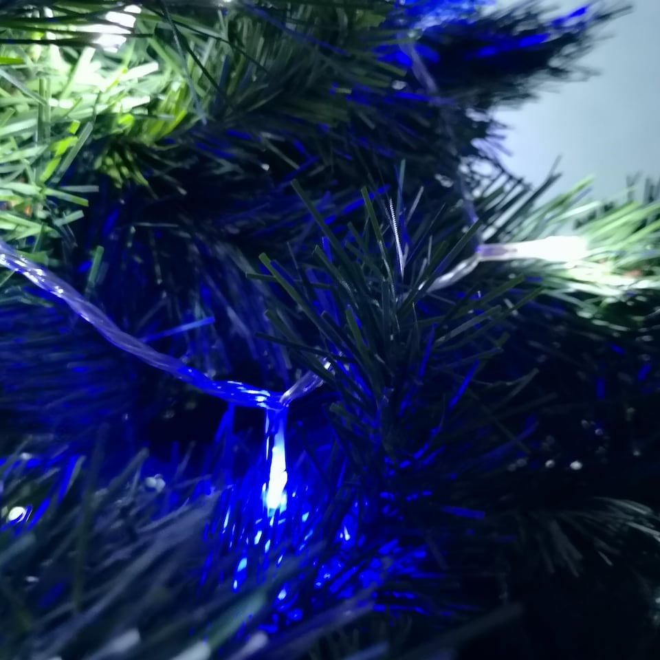 image 1 of 200 LED 16m Premier Christmas Outdoor Function Lights Timer Clear Cable Blue & White