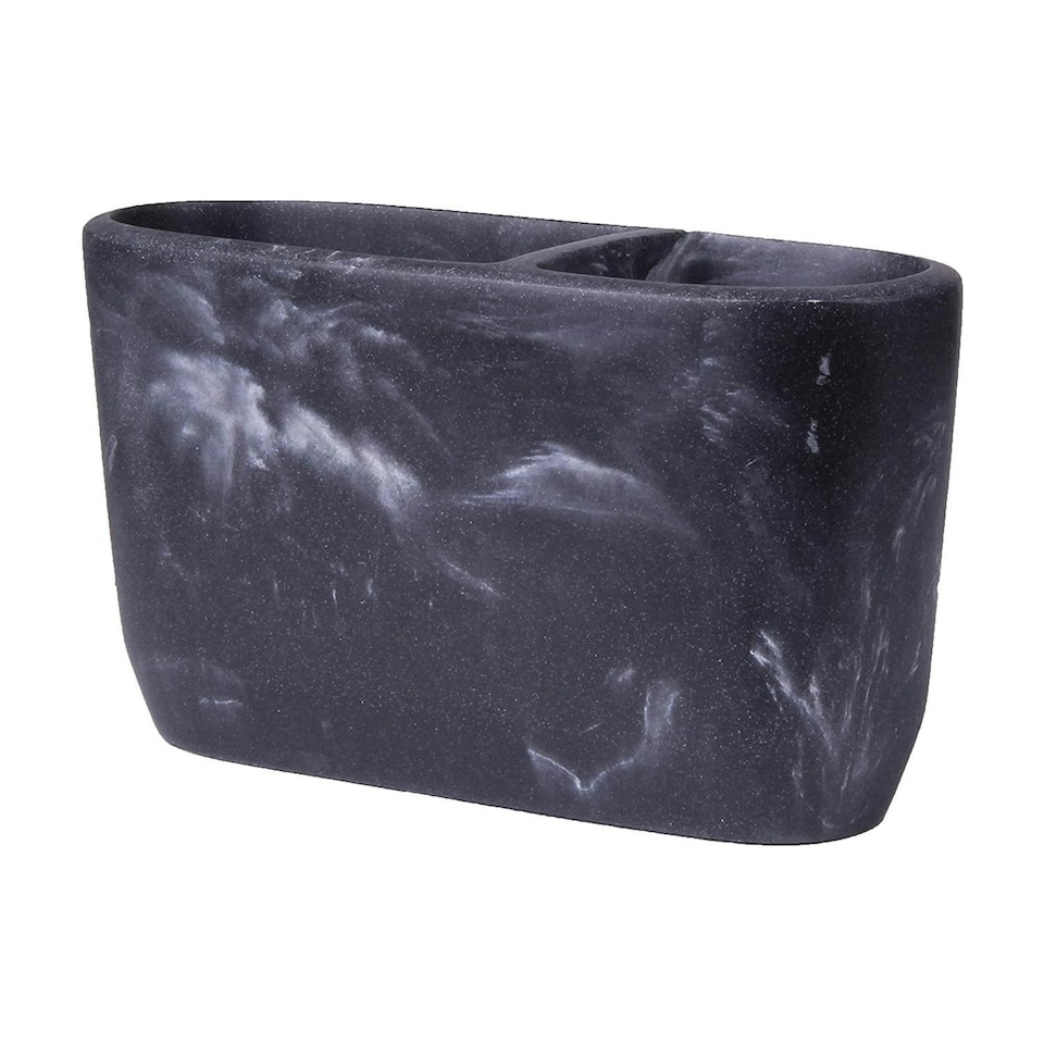 image 1 of Showerdrape Octavia Grey Marble & Chrome Toothbrush Holder
