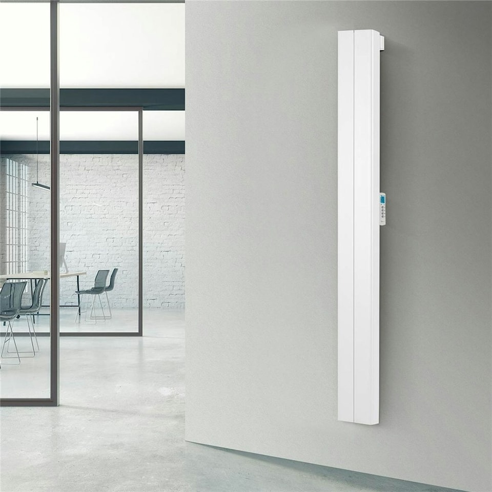 image 1 of 476mm (W) x 1800mm (H) - Black Touch Electric Oil Filled Radiator (Caceres) - 2000 Watts - Depth 90mm - Heats up to 16m²