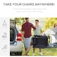 image 4 of Outsunny 3PC Zero Gravity Chairs Sun Lounger Table Set Black