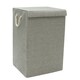 image 1 of JVL Silva Fabric Foldable Laundry Hamper with Lid and Handles, Grey Grey