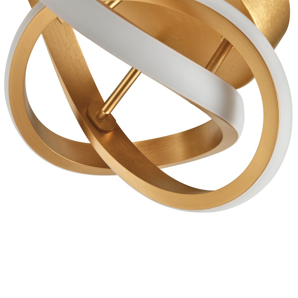 image 1 of Modern LED Gold Ceiling Light with Swirl Thick Metal Strip Creates 1253 Lumens | Gold