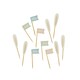 image 1 of Bunny Ears & Happy Easter Flag Food Picks - Pack of 12
