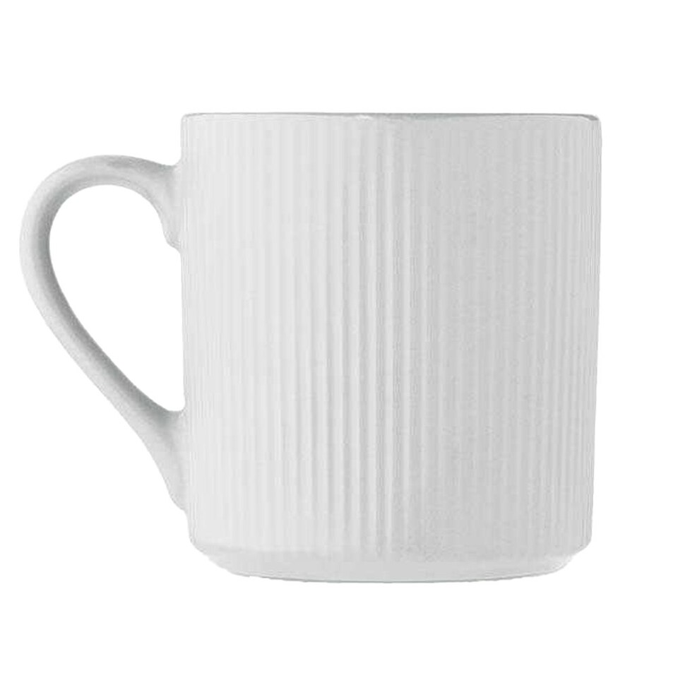 image 1 of MidOcean Ribbed Ceramic 340ml Mug - White - One Size