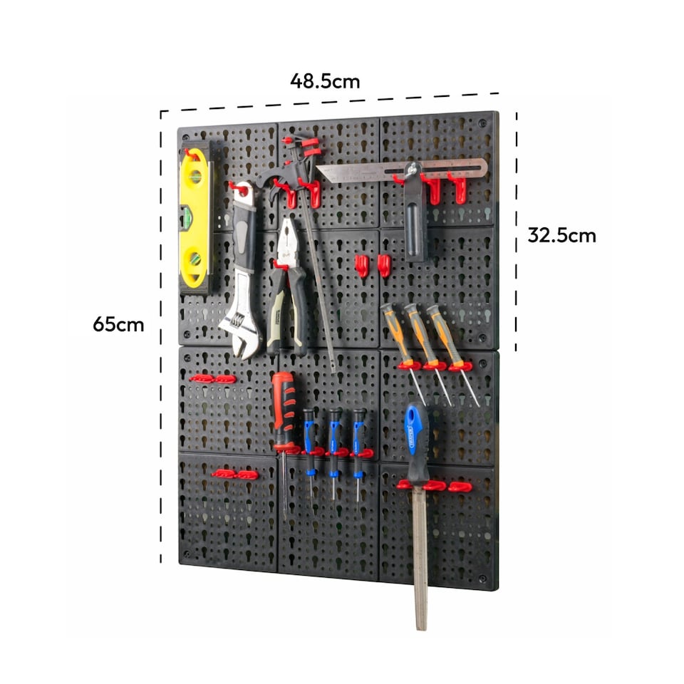 image 1 of KCT 2 Pcs Plastic Wall Mounted Tool Board Storage DIY Organiser Garage Workshop Shed Shelves