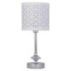 image 1 of First Choice Lighting Chrome Jewelled Table Lamp with White Cut Out Shade Chrome | White