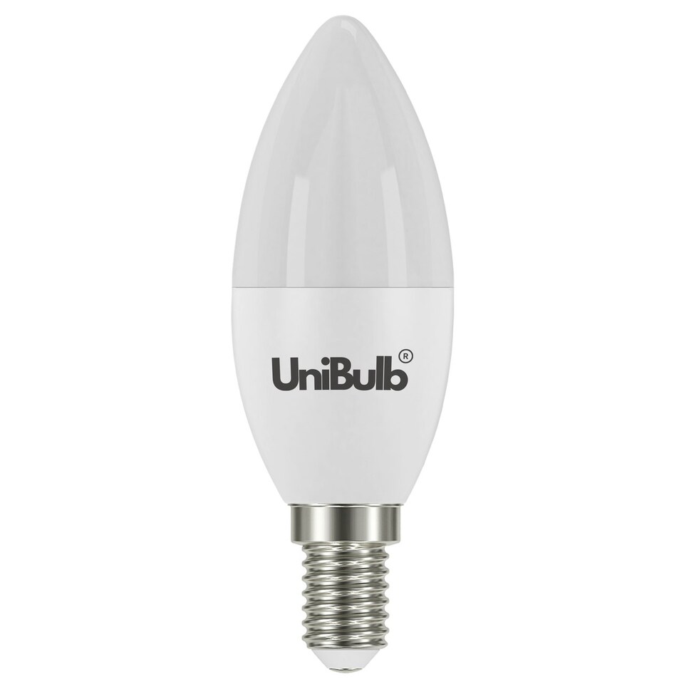 image 1 of UniBulb LED Candle E14 (SES) 470lm 4.2W 3000K (Warm White)  - Pack of 3