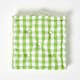 image 3 of Homescapes Green Block Check Cotton Gingham Floor Cushion - 40 x 40 cm | Green | 40 x 40 cm
