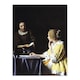image 1 of Mistress and Maid Portrait Vermeer Vintage Huge Wall Art Print 18X24 In