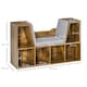 image 7 of HOMCOM Cube Bookshelf Organizer with Reading Seat, Six Cubes, Brown