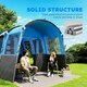image 7 of Outsunny 8-Person Camping Tent Tunnel Design with 4 Large Windows Blue | Blue