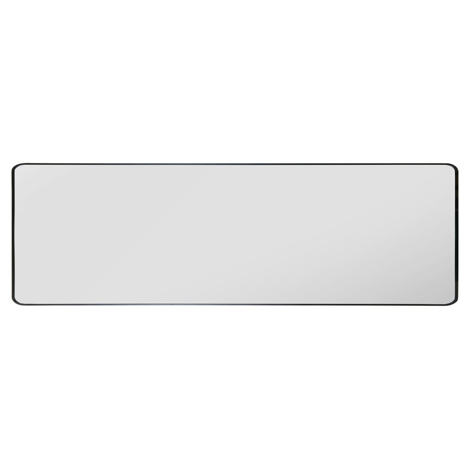 image 1 of The Angulis - Black Aluminium curved Edge Wall Leaner Mirror 68"x33" (174X85CM) Black