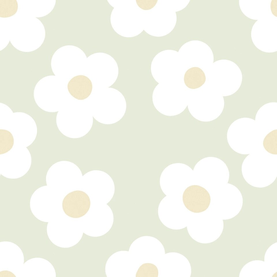 image 1 of Ditsy Daisy Wallpaper in Soft Green Multi