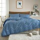 image 5 of Deluxe Tufted Microfibre Zigzag Duvet Cover Set White | White | Super King