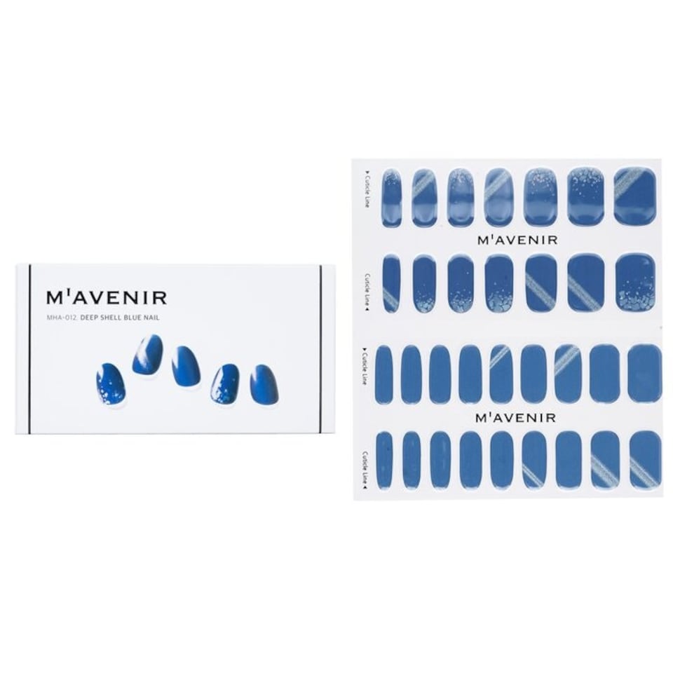 image 1 of Nail Sticker (blue) - # Deep Shell Blue Nail - 32pcs Blue