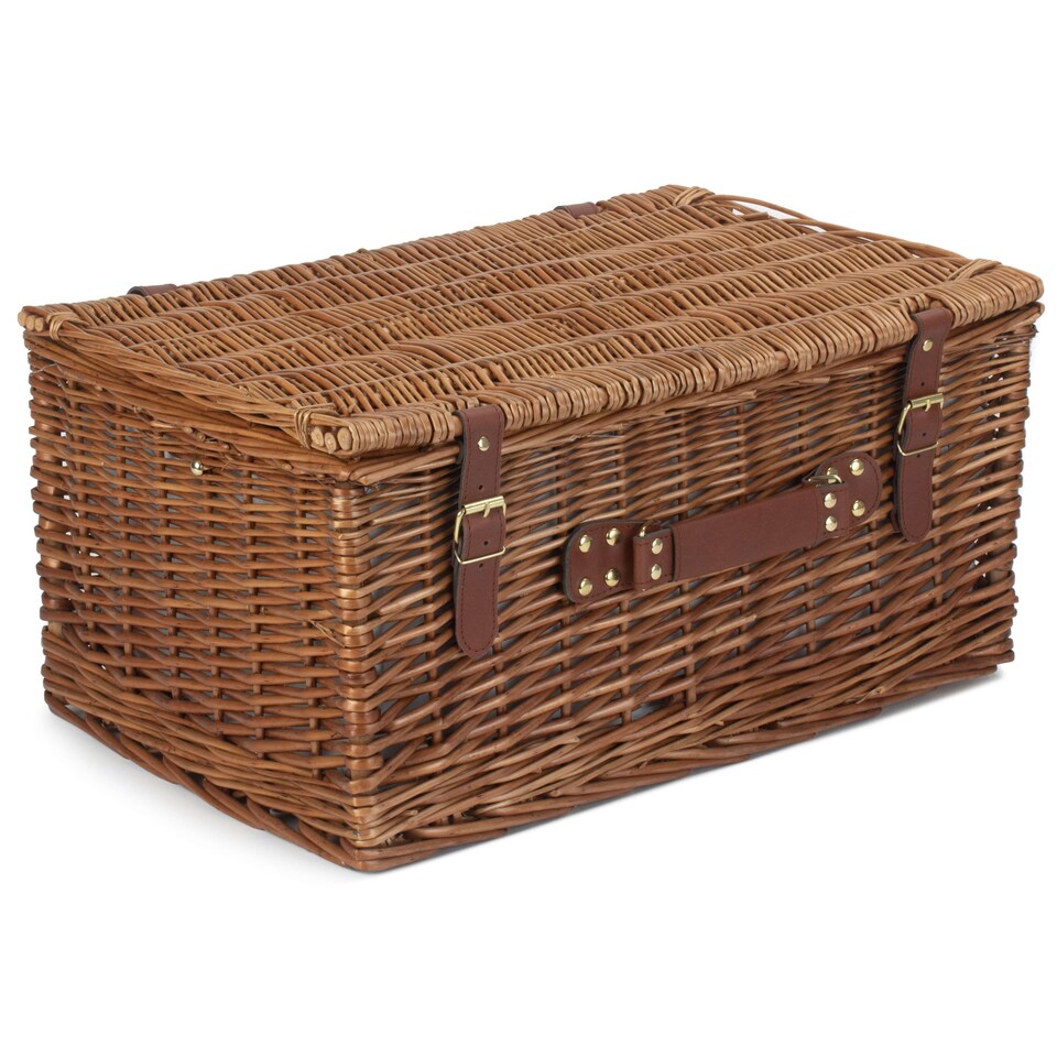 image 1 of 6 Person Green Tweed Classic Picnic Basket