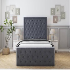Sloomy Vienna Steel Plush Special Bed Frame. With 50" Upholstered Headboard 5' King