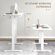 image 4 of Vinsetto Electric Standing Desk, 120 x 60cm Height Adjustable Sit Stand Desk with 4 Memory Presets, Collision Avoidance and Overheat Protection for Home Office, White