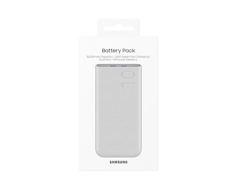 image 1 of Samsung 10000mAh 25W Dual USB C Port Wireless Super Fast PD Battery Pack Beige - EB-U2510XUEGEU