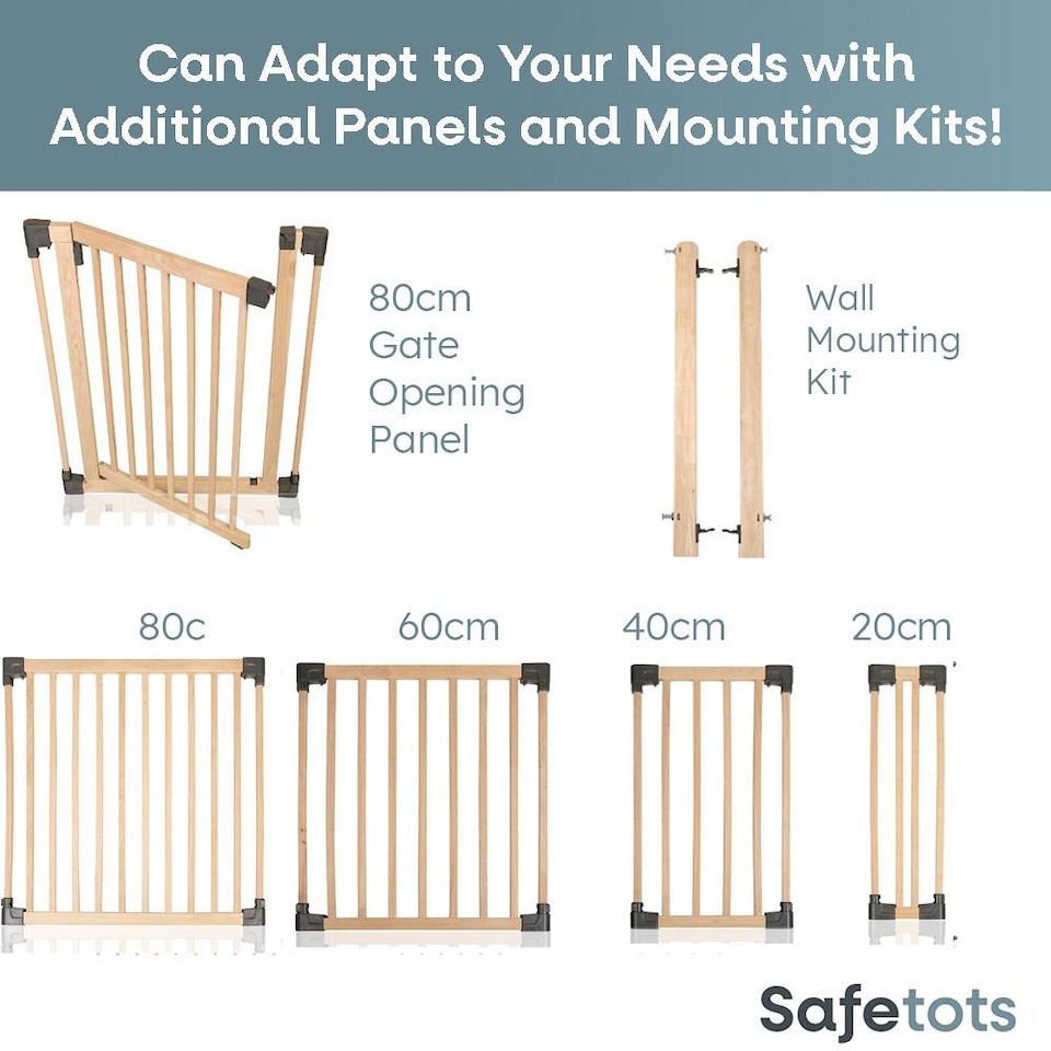 image 1 of Safetots Wooden Multi Panel Room Divider, up to 416cm, Natural Wood, 76cm Tall, Flexible Room Divider for Baby and Toddler | Cream | Natural