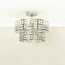 ValueLights Elise Silver Acrylic Jewel Two Tier Ceiling Pendant Light