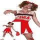image 1 of Fancy Dress Adult Zombie Cheerleader Red White - L