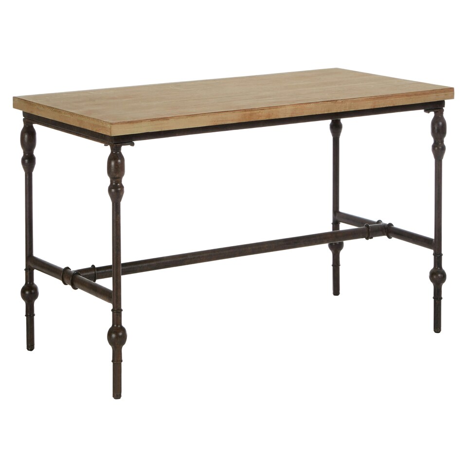 image 1 of Interiors by Premier Wood Top Coffee Table, Industrial Style Coffee table, Rectangular Coffee Table, Wood Top Metal Coffee Table Cream