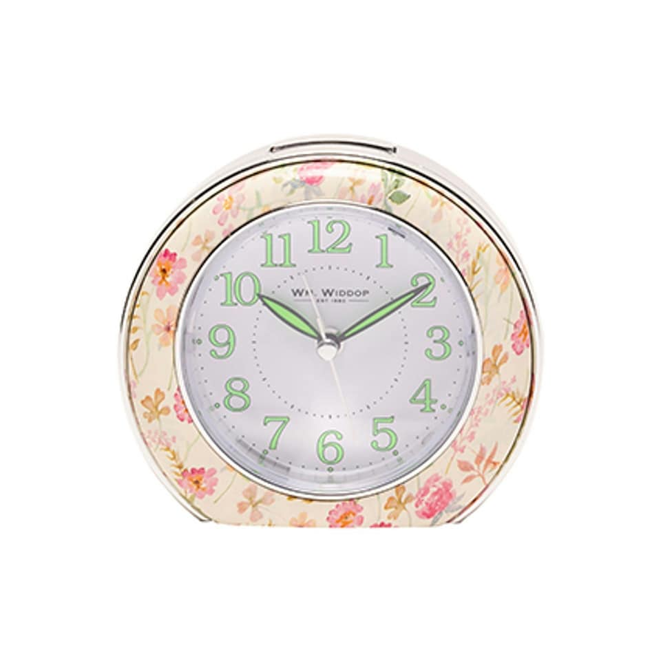 image 1 of Wm.Widdop Quartz Alarm Clock - Yellow Floral Design L/S/C Yellow
