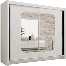 Modern Sliding Wardrobe 120/150/180/203cm White/Black/Grey/Oak White | 203cm