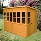 image 2 of Sun Pent 10 x 10 Feet Single Door with Eight Windows Dip Treated Wooden Garden Potting Shed Brown