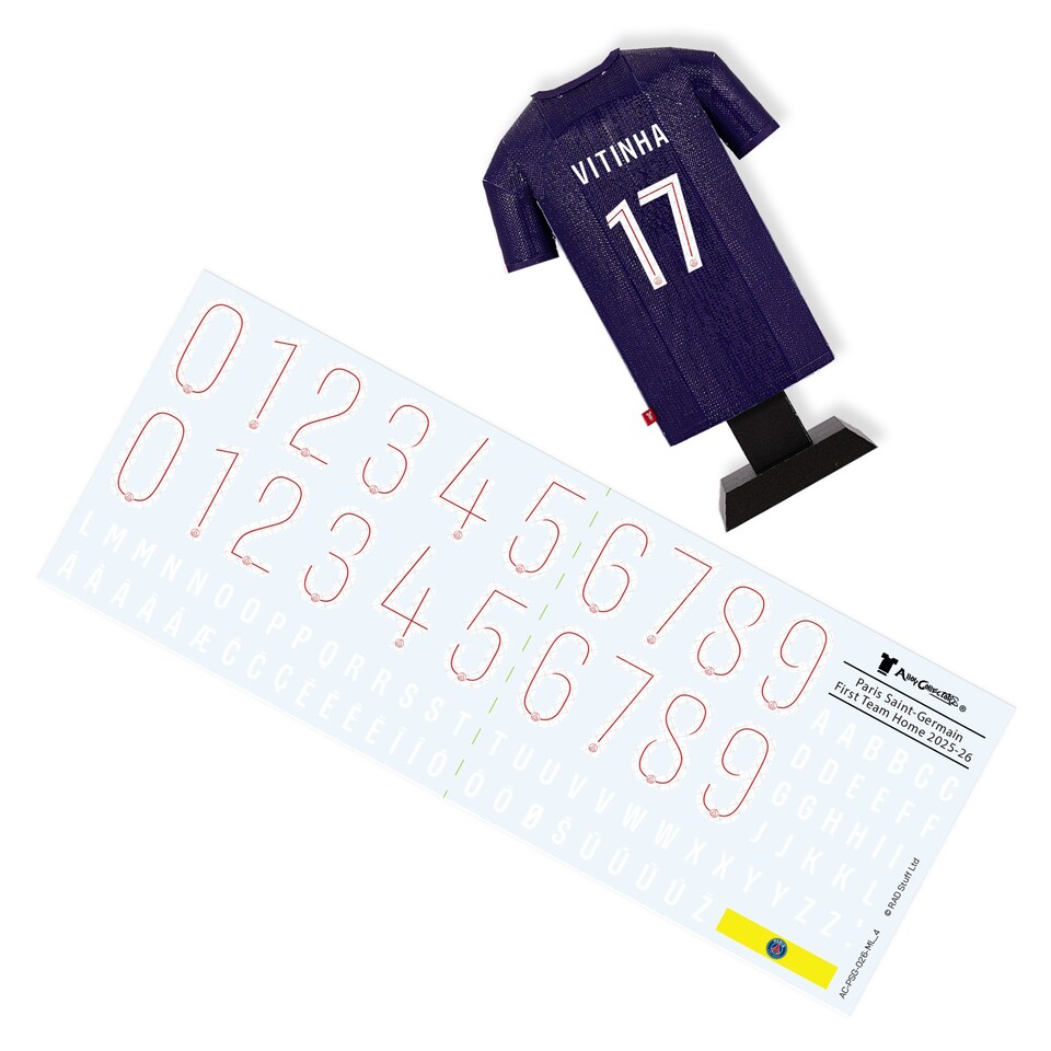 image 1 of RadStuff Alloy Metal Football Shirt - PSG Home Kit 2025/26