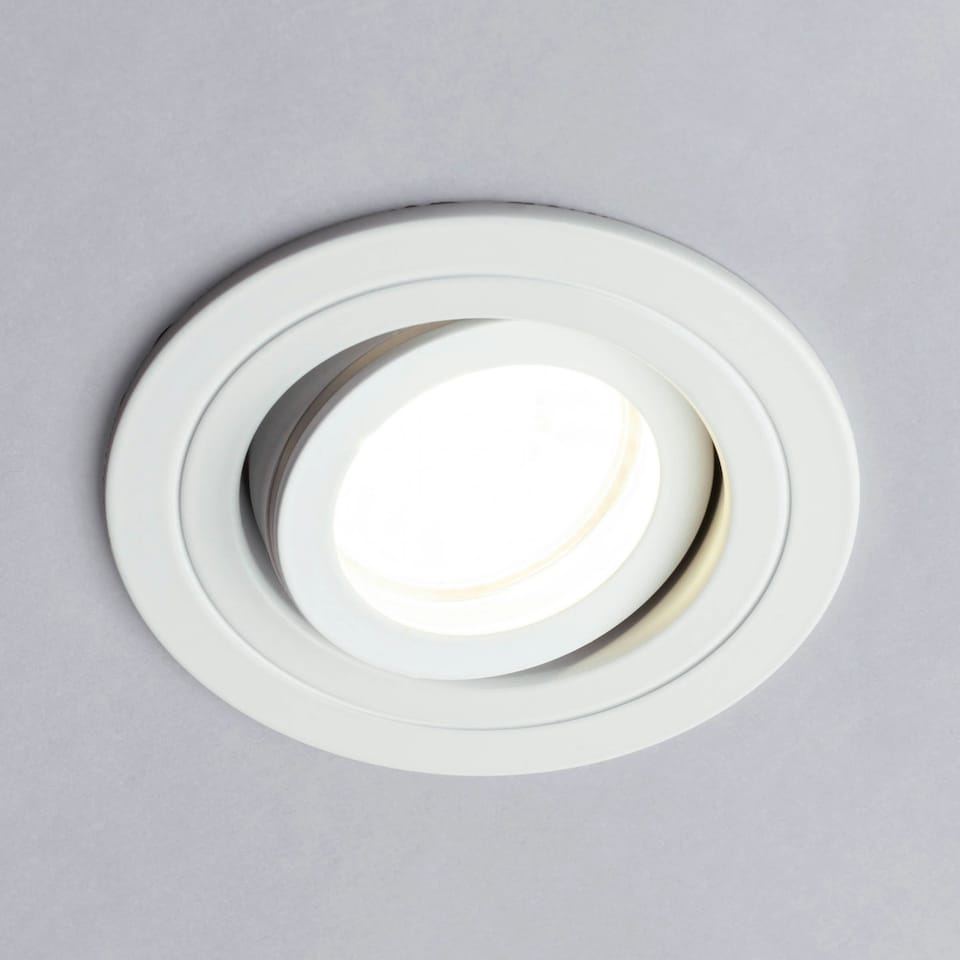 image 1 of BHS Fion Circular IP65 Tiltable Downlight | White | Matte White | 1