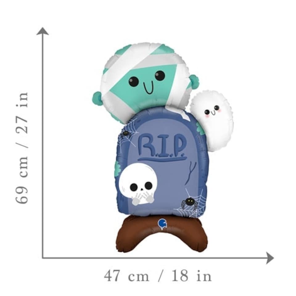 image 1 of Halloween Cute Mummy Air Fill Standing Foil Balloon 69cm / 27 in