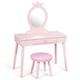 image 8 of COSTWAY Pretend Makeup Dressing Table Kids Vanity Table Pink