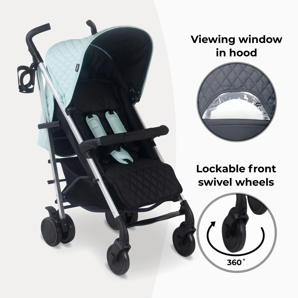 image 1 of MB51 Stroller - Quilted Aqua Blue