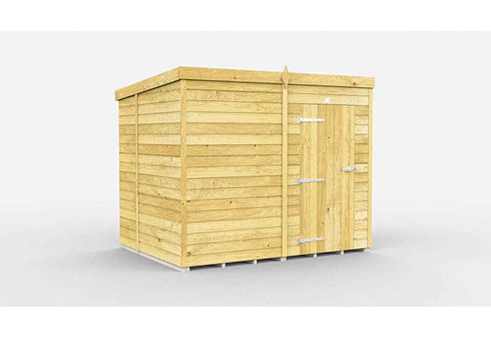 image 1 of 7 x 7 Feet Pent Shed - Single Door Without Windows - Wood - L214 x W214 x H201 cm