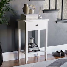 Vida Designs Windsor 1 Drawer Console Table With Shelf, White
