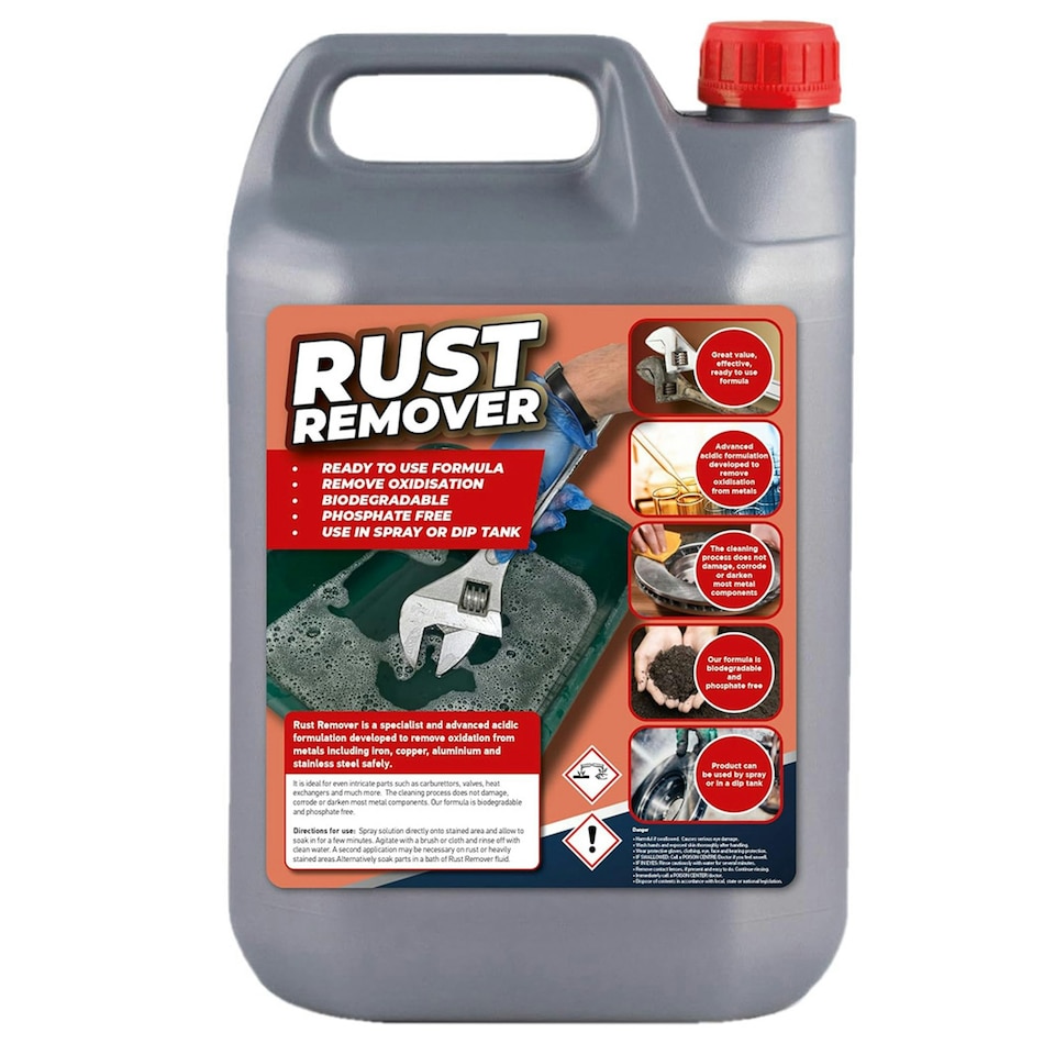image 1 of 2 x 5 Litre Liquid Rust Remover Safely Removes Oxidation From Metals
